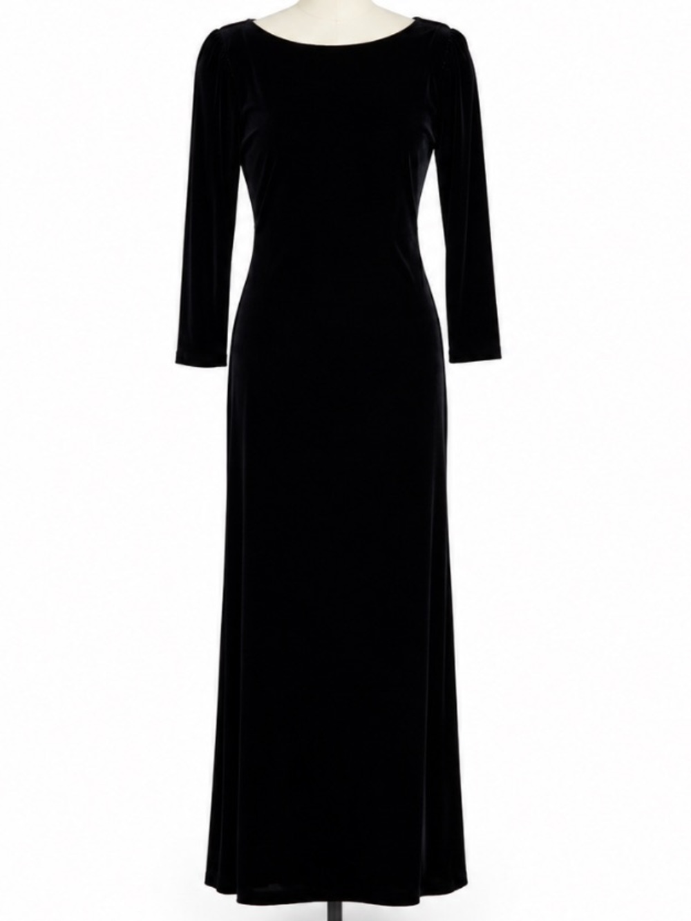 Every beauty long sleeve Black Velvet Maxi Dress